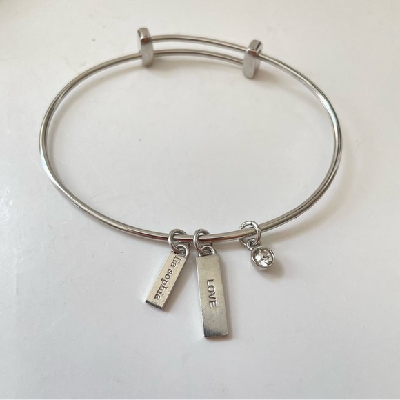 Lia Sophia Silver Tone Charm Bangle - Picture 2 of 7